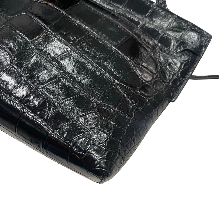 Vintage Burberry Croc-Embossed Crossbody