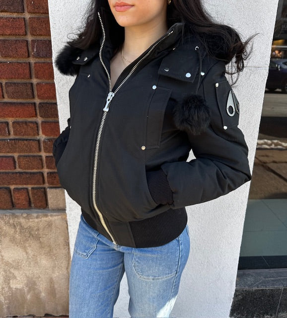 Moose Knuckles Original Debbie Shearling Bomber Jacket - X-Small/Small