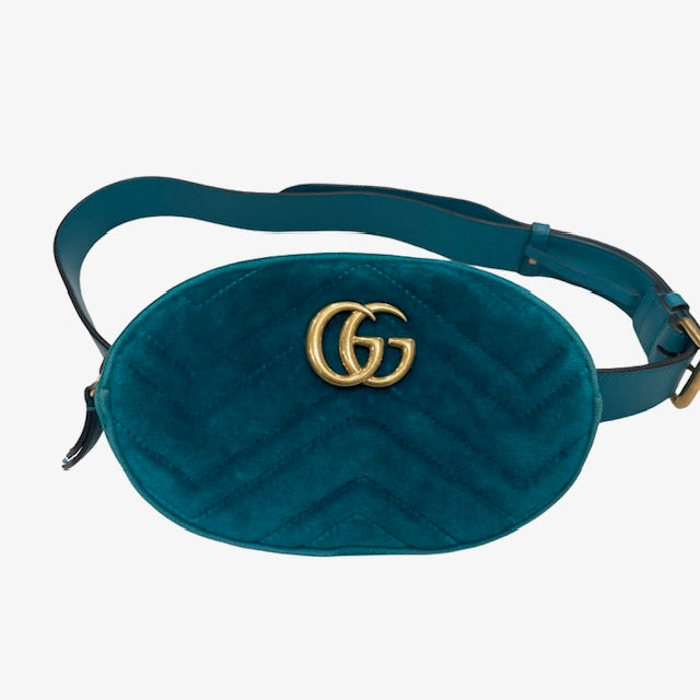Gucci GG Marmont Matelasse Velvet Belt Bag