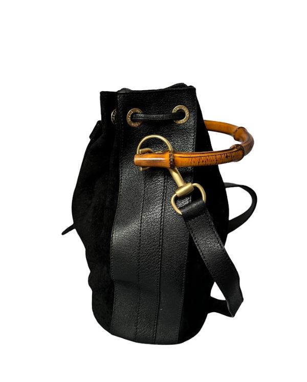 Gucci Bamboo Suede Bucket Bag