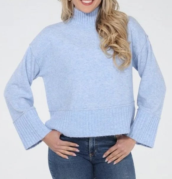 Rain & Rose Light Blue Turtleneck Sweater
