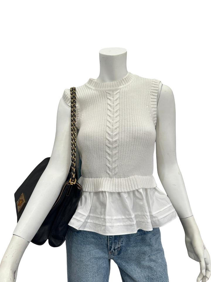 Fendi Pequin Stripe Large Claudia Shoulder Bag