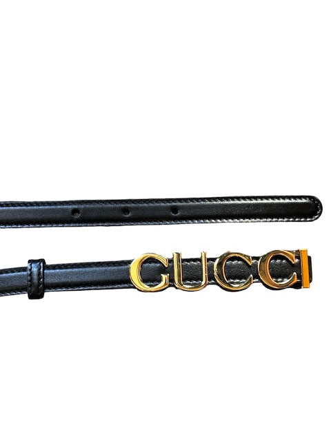 Gucci Logo Thin Belt 15mm - Size 85-34