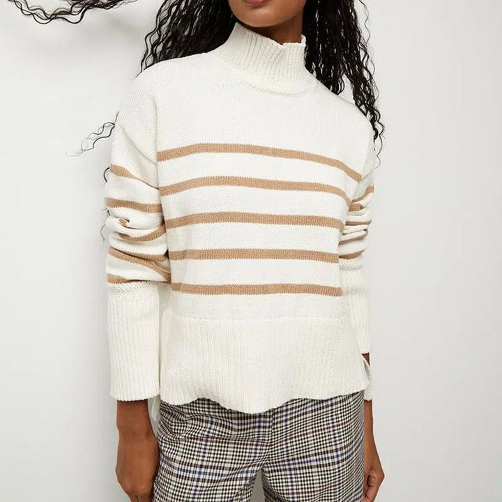 Veronica Beard Lancetti Striped Turtleneck Sweater - Small