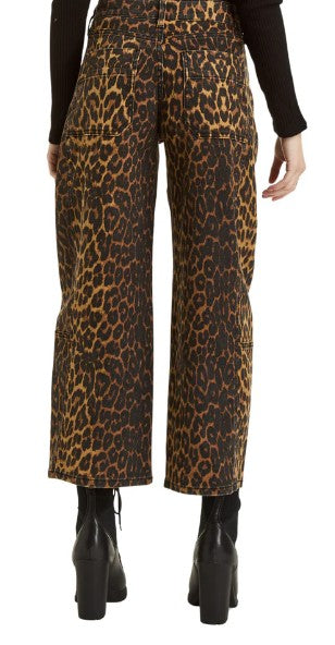 Tractr Leopard Barrel Jeans