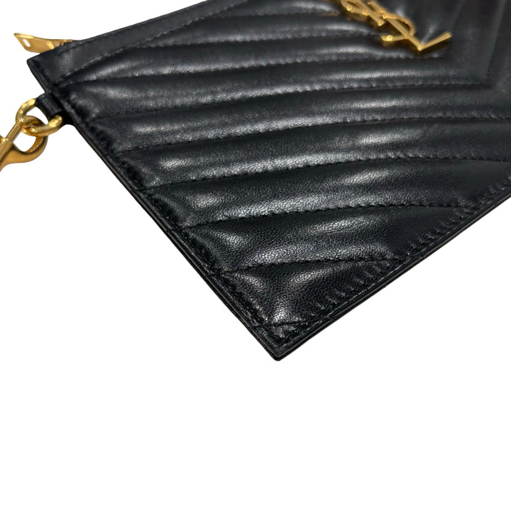 Saint Laurent Cassandre Large Zipped Pouch Wristlet