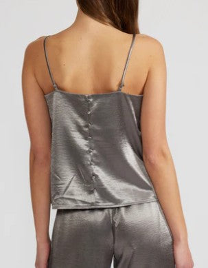 Lucy Paris Pewter Satin Tank