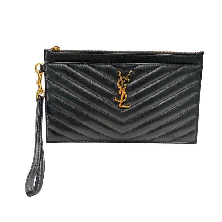 Saint Laurent Cassandre Large Zipped Pouch Wristlet