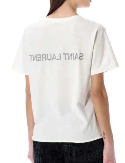 Saint Laurent Reverse Logo T-Shirt - Size Large