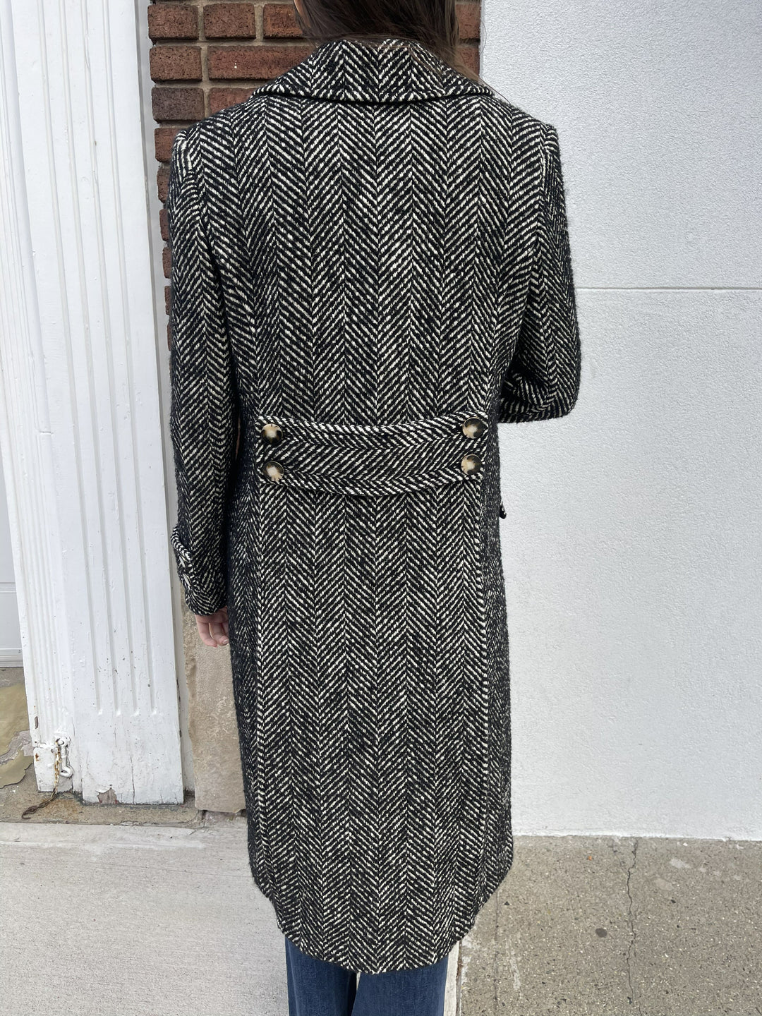 Veronica Beard Herringbone Tweed Coat - Size 4