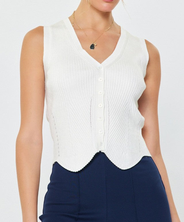 Buttoned Sweater Vest