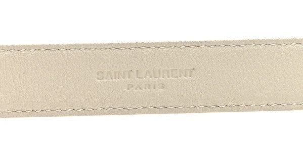 Calfskin Crocodile Embossed Maillon 20mm Cintura Belt 80 32 Crema Soft