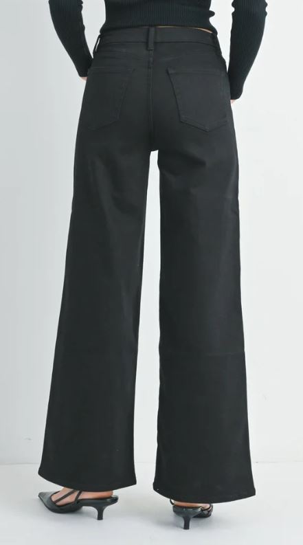 JBD High Rise Palazzo Jeans - Black