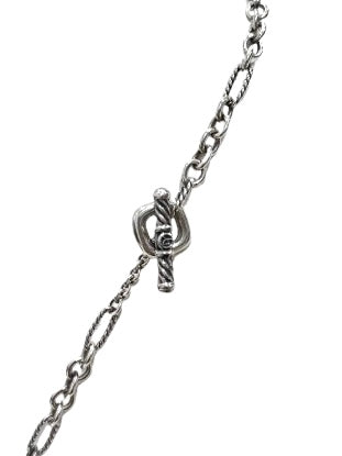 David Yurman Figaro Chain Link Necklace with Blue Topaz & 18k Gold