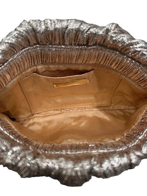 Loeffler Randall Brit Champagne Flat Pleated Clutch