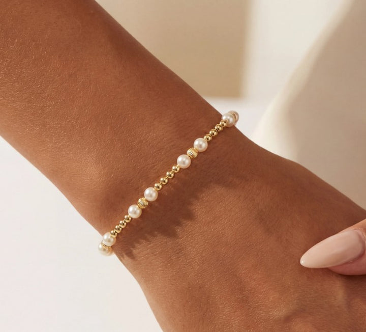 Bara Boheme KIMBERLY Gold Filled Beaded Bracelet with Pearls