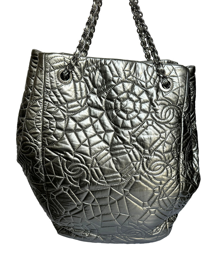 Chanel Silver Graphic Edge Tote