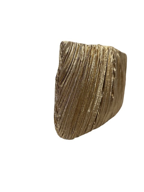 Loeffler Randall Brit Gold Flat Pleated Clutch