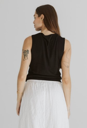Mod Ref Black Cowl Neck Sleeveless Knit
