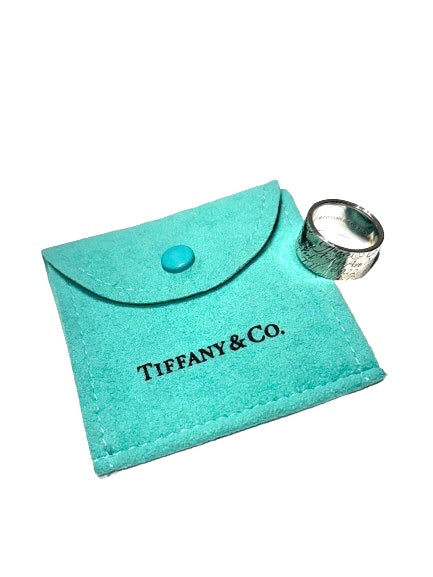 Tiffany & Co. Sterling Silver 925 Notes Ring 10mm - Size 6