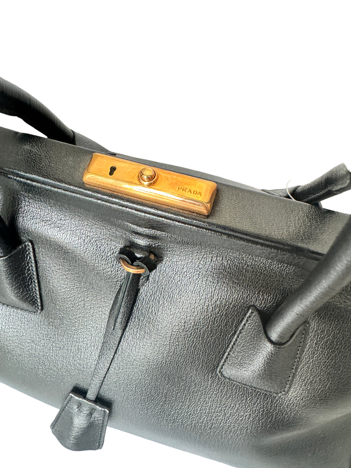 Prada Madras Cerniera Top Handle Bag