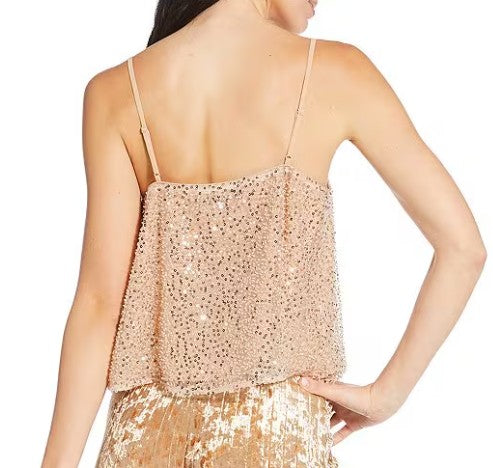 Skies Are Blue Sequin Cami - Rose Gold