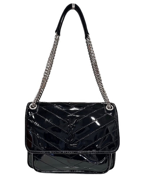 Saint Laurent Niki Patent Leather Handbag