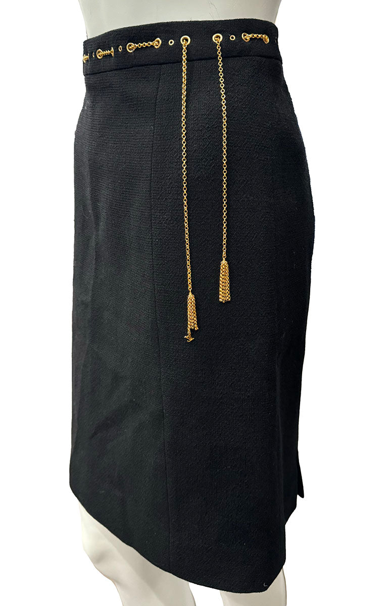 Louis Vuitton Skirt w/ Gold Chains - Size Medium