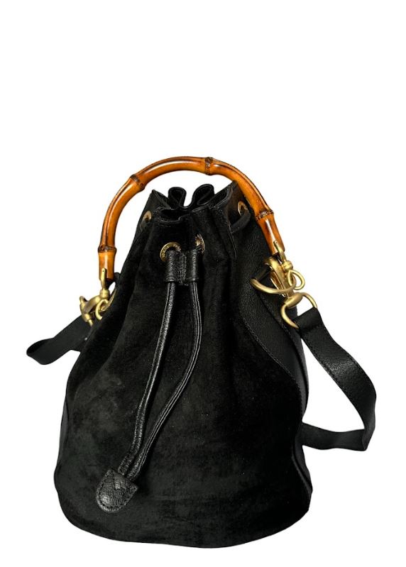 Gucci Bamboo Suede Bucket Bag