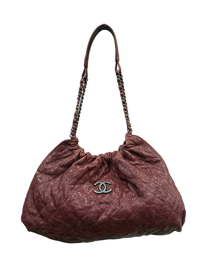 Chanel CC Glazed Caviar Hobo Bag