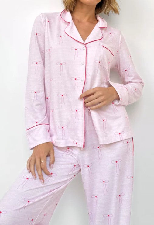 Splendid Pink Bow Pajama Set