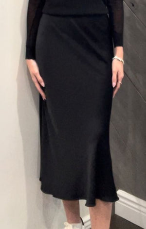 Brand Bazar Black Silk Blend Skirt