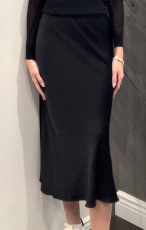 Brand Bazar Black Silk Blend Skirt