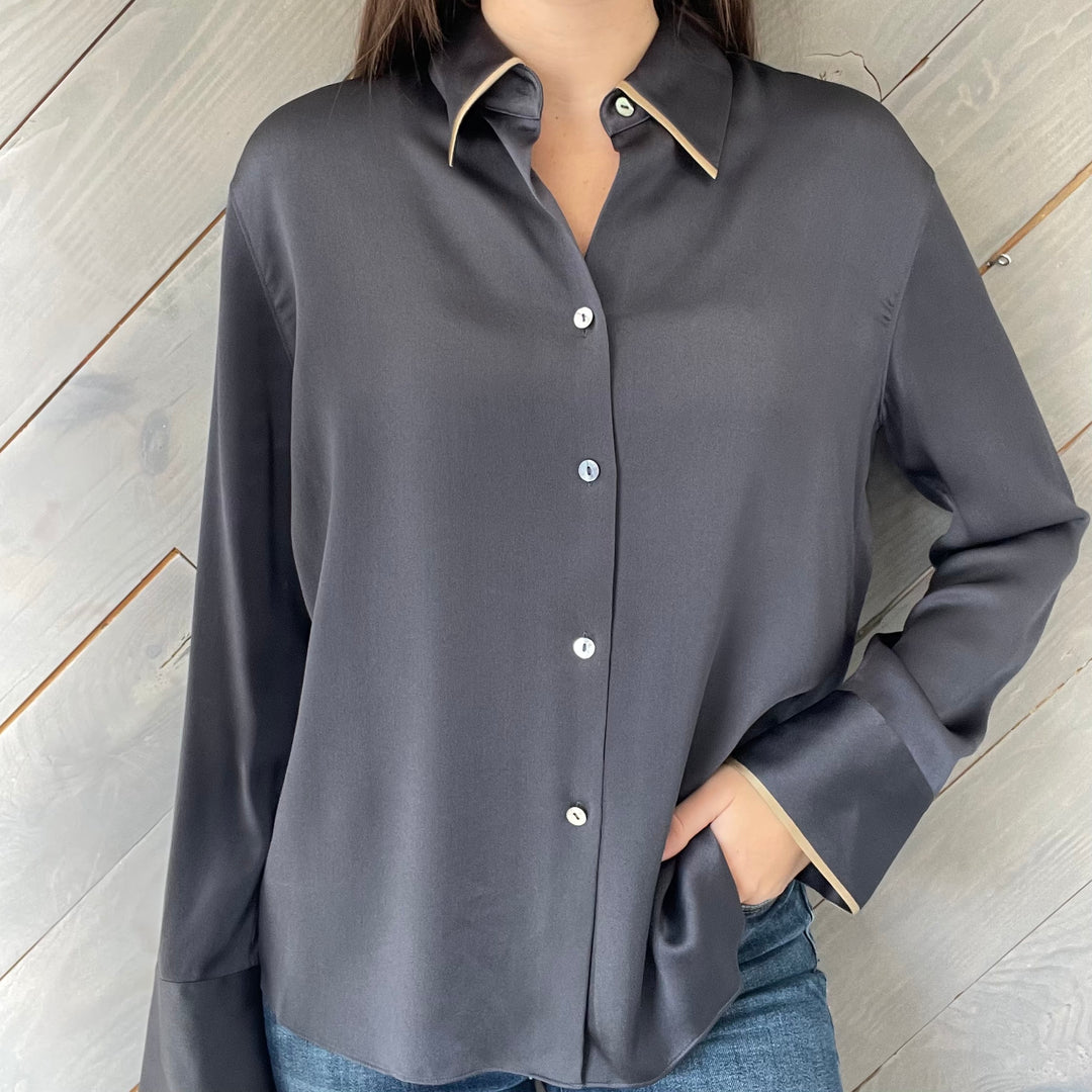 Vince Silk Button Down Blouse - Medium (New With Tags) Giftable