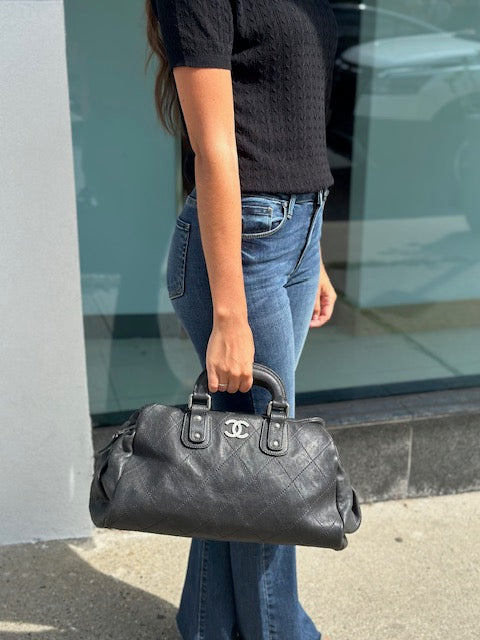Chanel Outdoor Ligne Hobo Bowler Handbag - Charcoal