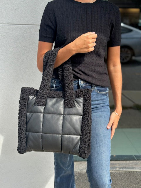 Stand Studio Lolita Faux Shearling Tote
