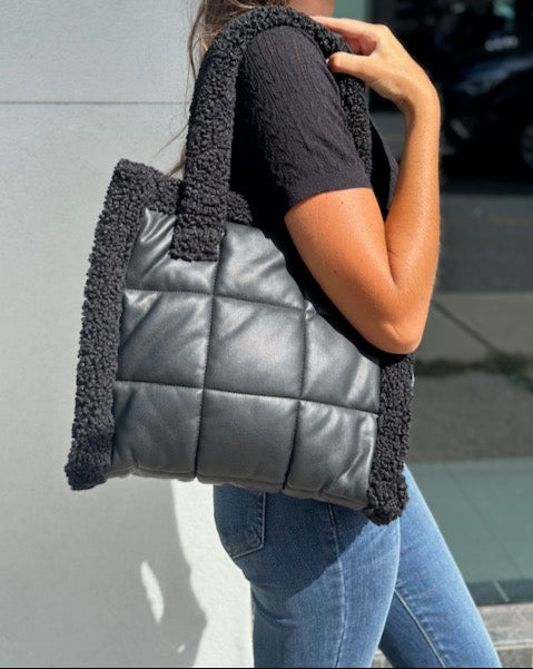Stand Studio Lolita Faux Shearling Tote