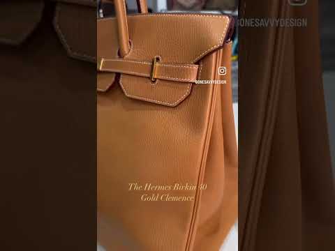 Hermes Birkin 40 Gold Clemence Leather Handbag