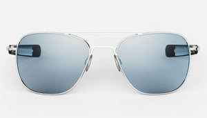 Randolph White Gold Aviator Sunglasses