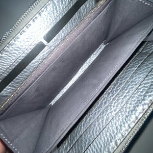 Fendi Zip Around Silver Wallet